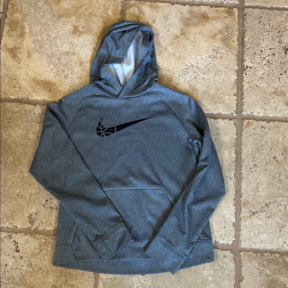 Nike Heather Gray Hoodie with Black Logo